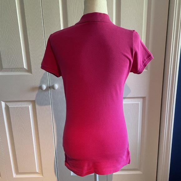 Womens Ralph Lauren Polo Hot Pink Size Medium Short Sleeve Shirt 100% Cotton EUC - Picture 2 of 7